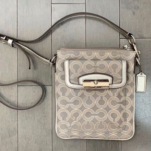 Grey/Silver Coach Crossbody Purse